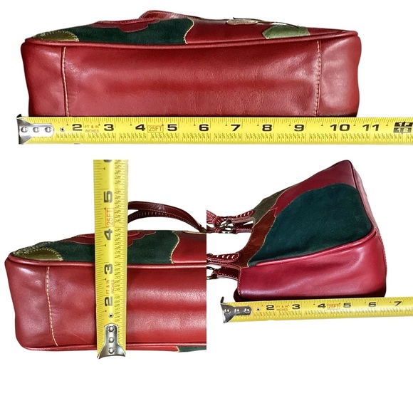 Isabella Fiore Leather Multicolored Handbag Floral Design Shoulder Bag - Picture 14 of 16